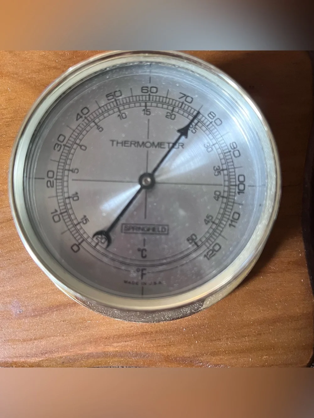 VTG Springfield  Weather Station Barometer Thermometer Humidity Wood with Eagle